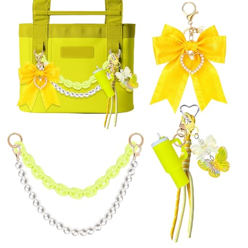 Image of Tote Bag Accessories for YETI Camino 20 /35 /50 Bogg Bags Pearl Bow Yellow