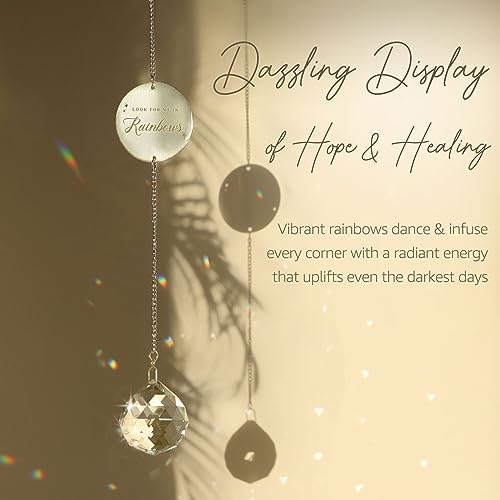 Mooncraftlogy Memorial Gifts for Loss of Loved One, Unique Sympathy Idea, Clear Crystal Ball Grief Suncatcher, Rainbow Bereavement Box for Mom Dad Husband Son Daughter