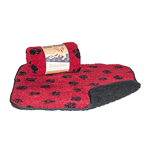 Image of Danish Design Fleece Paw Wine Blanket, Large, 127 x 152 cm