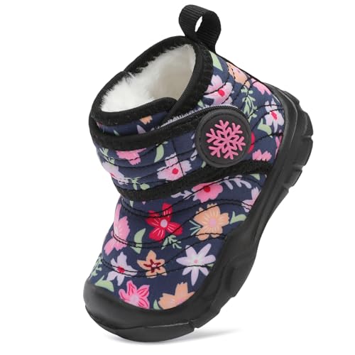 FEETCITY Toddler Winter Boots Boys Girls Baby Warm Snows Boorts Fleece Booties Infant First Walking Shoes Water Resistance Booties