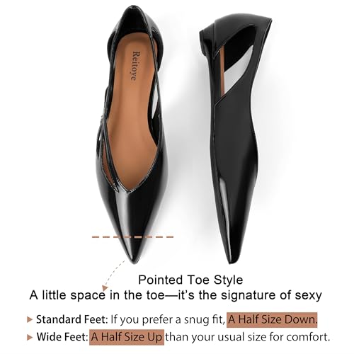 Image of Reitoye Flats for Womens Closed Pointed Toe Ballet Flat Comfortable Dressy Work Slip On Casual Shoes Womens Flats