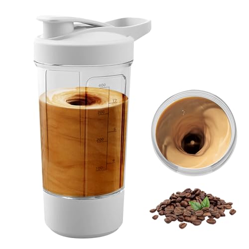 WIYETY Coctelera eléctrica de proteínas, 450 ml, batidora de proteínas para batido de proteínas, recargable por USB, con escala de medición, sin BPA, para batido de proteínas y batido de leche