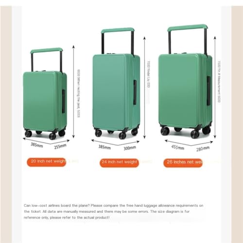 Suitcase Double Front Center Wide Trolley Suitcases For Men And Women Password Suitcases Business Boarding Suitcases Suitcase Tags(Gray,20in)2