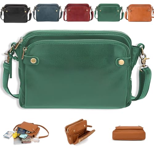2023 New Crossbody Leather Shoulder Bag And Clutch Bag, Pu Leather Shoulder Bag, Wallet With Built-In Multiple Compartments (Green)