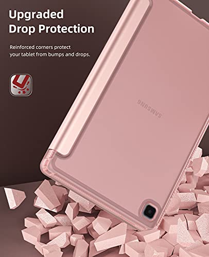 Image of MoKo Case Fits Samsung Galaxy Tab A7 Lite 8.7 inch 2021, Rose Gold | Slim Lightweight Smart Case Trifold Stand Case with Soft TPU Translucent Frosted Back Shell for Galaxy Tab A7 Lite