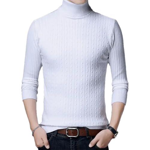 Autumn and Winter Men'S Slim Sweater Turtleneck Wool Warm Long-Sleeved Knitted Casual Sweater