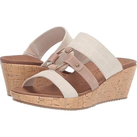 Skechers Women's Wedge Sandal, Natural Cover