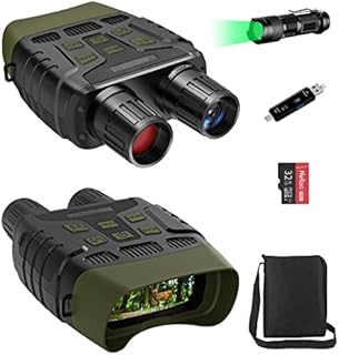 Night Vision Goggles, HAPIMP FHD 1080P Night Vision Binoculars Viewing 984ft in Complete Darkness for Day and Night Hunting, Wildlife Watching, Monitoring, with Flashlight, Card Reader and 32GB Card