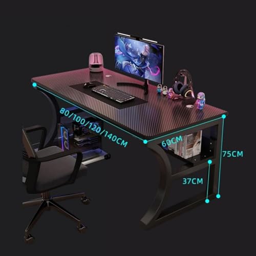 Large Gaming Desk Workstation with Storage Shelves - Modern Industrial Computer Desk for Home Office