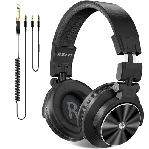 Ortizan Wired Studio Headphones Over Ear DJ Monitor Black