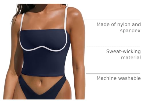Image of OMKAGI Womens Workout Tank Tops Adjustable Strap Longline Sports Bra Padded Sleeveless Top