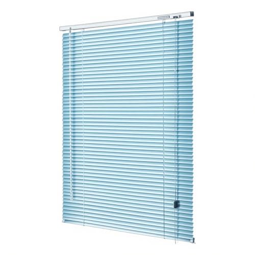 AJTXCSFOQL Veneciana de Aluminio con 25mm Lama, Protección Visual Persianas de Ventana Horizontales 120 175 160 130 40 80 75 210 225 55 95 100 115 150 145 cm Anchos, Fácil Instalación(Sky Blue)