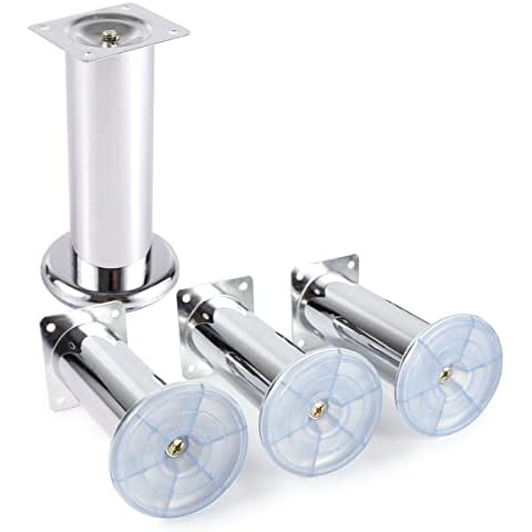 Hamimelon 4 x Furniture Foot Lance Wardrobe Foot Bed Feet Couch Feet Sofa Feet Furniture Leg Base Chrome (5.9inch) Cover