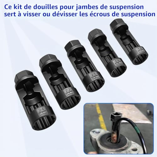 Douilles pour écrous de jambe de suspension pour débloquer écrou grippé