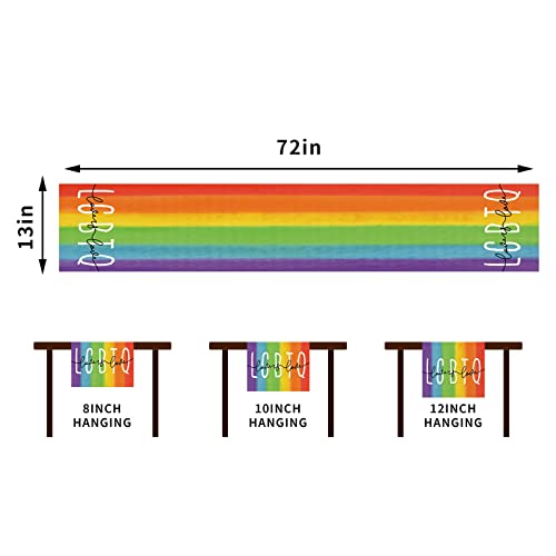 Rvsticty Linen Pride Table Runner Rainbow Tablecloth Pride Day Rainbow Stripe Lgbt Love Is Love Decorations And Supplies For Home Kitchen Table-13×72'' #TOP1