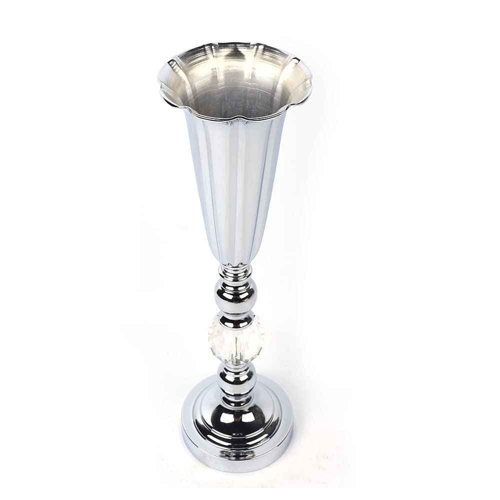 Tall Silver Vases for Centerpieces, Silver Flower Vase Stand, Base Decortion for Party, Events, Birthday, Celebration Ceremonies