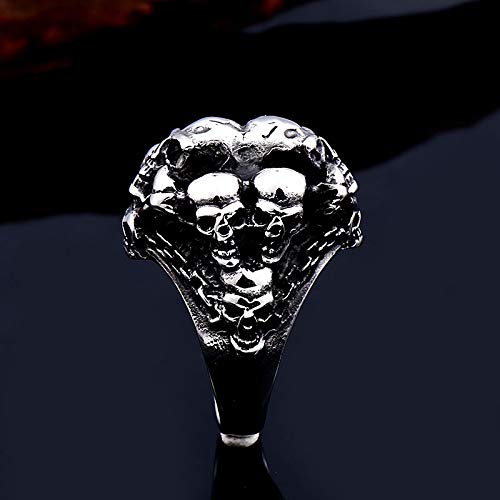 Image of Genuine Stainless Steel Ring Jewelry for Men Fashion Punk Biker Skull Rings