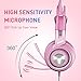 immagine 6Somic G951 Cuffia da gioco Rosa per PS4 PC, 7.1 Cuffie con orecchio Cat staccabile Virtual Surround Sound con LED, Microfono per Ragazze (Jack USB)