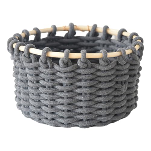 編まれた収納整理バスケットおもちゃの枕や毎日の必需品の家庭用ゴミ箱用の丈夫な綿ロープ編まれたバスケット