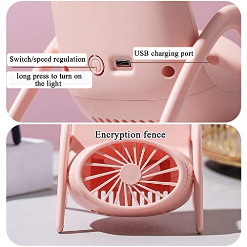 Met Nachtlampje Kleine Tafelventilator Mobiele Telefoonhouder Usb Auitenventilator Met Licht 3 Snelheden Windaanpassing… - Image 7