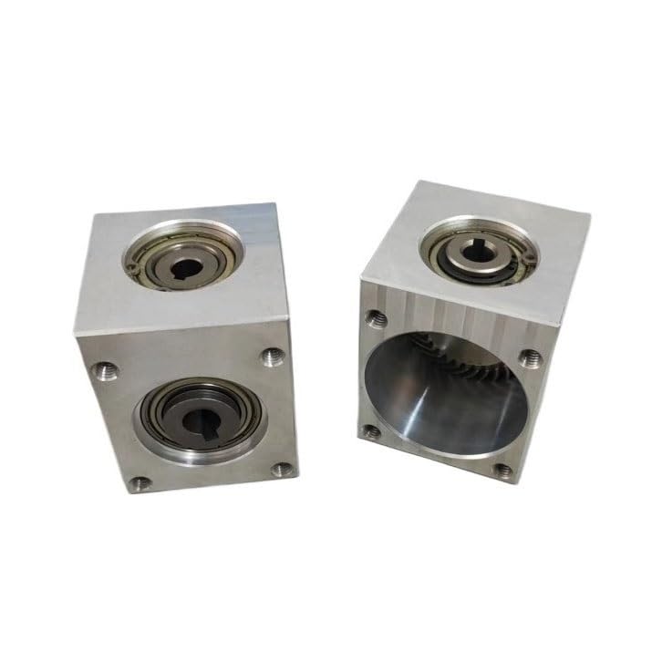 Mechanical Steering 1pcs 1.5 Module 20 Teeth Spiral Bevel Gear Reducer Gearbox 1:1 Transmission Steering Gearbox 8mm Hexagonal Keyway Hole Direction Transmission
