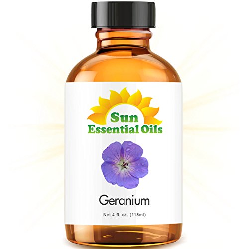 Geranium Essential Oil (Huge 4oz Bottle) Bulk Geranium Oil - 4 Ounce