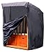 Kronenburg Strandkorb Schutzhülle Winterfest aus 420D Oxford Gewebe 135x105x175/140cm in grau – Abdeckhaube für Strandkorb wasserdicht mit 2 Reißverschlüssen – Strandkorb Abdeckung wetterfest