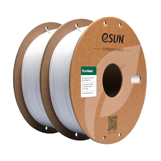 eSUN PLA Basic Filament 1.75mm, 3D Printer Filament High Speed PLA for Fast Printing, 1KG per Spool, 2 Spools High Speed 3D Printing Filament, Cold White