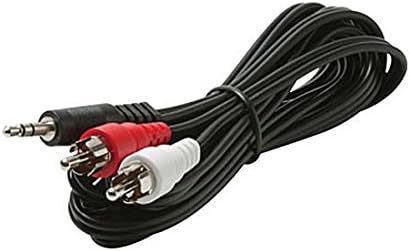 12フィート 3.5mm オス - デュアルRCAオスケーブル ステレオYスプリッター アダプター プラグケーブル 2 RCA オス