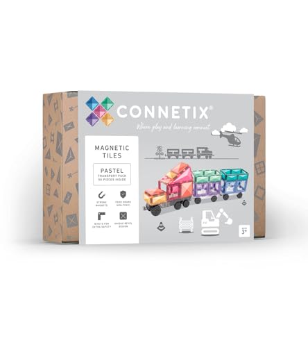 CONNETIX Magnetic Tiles Pastel Transport Pack 50 Pieces