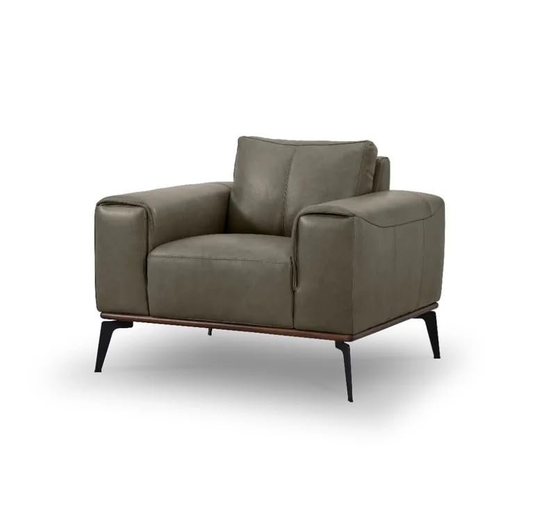 Image of LEGACY OF COMFORT Conley Leather Armchair Lounger Armchair Sofa One Seater Sofa for Living Room Offices Hotels (Green, One Seater)