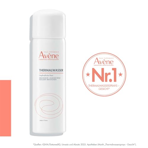 AVÈNE Thermalwasser-Spray - Beruhigt & Erfrischt - Mineralstoffreich mit einzigartiger Mikroflora - Lindert Rötungen & Juckreiz - 150 klinische Studien - Empfindliche Haut - 50 ml