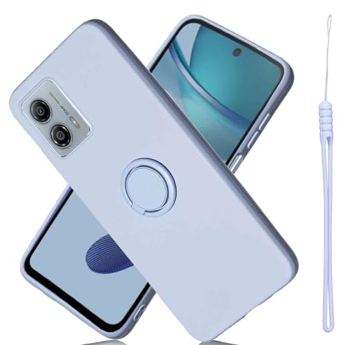 �yAnrek�z�݊��� Moto G53J/Y 5G �Ή� �V���R�� �����O�P�[�X�i�p�[�v���j���g���[�� PU�v ���΋z�� ���^ �_�� TPU�ی�J�o�[ �Ռ��z�� 360�x��] �ԍڃz���_�[�@�\ �g�уP�[�X �\�t�g�J�o�[ ���gg53y Purple