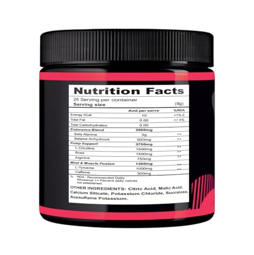 Image of Muscle Asylum F9 Series Pre-Workout Powder | 200g, 25 Servings | Fruit Punch | With Genuine Lab Reports | Boosts Energy & Endurance | Improves Focus | Revs Up Recovery | 1.5g Bcaa | 750mg Alanine | with 300mg Caffeine Per serve