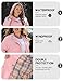 Bloggerlove Plus Size Lightweight Rain Jacket Women Waterproof Raincoat with Hooded Outdoor Hiking Windbreaker Pink 3XL