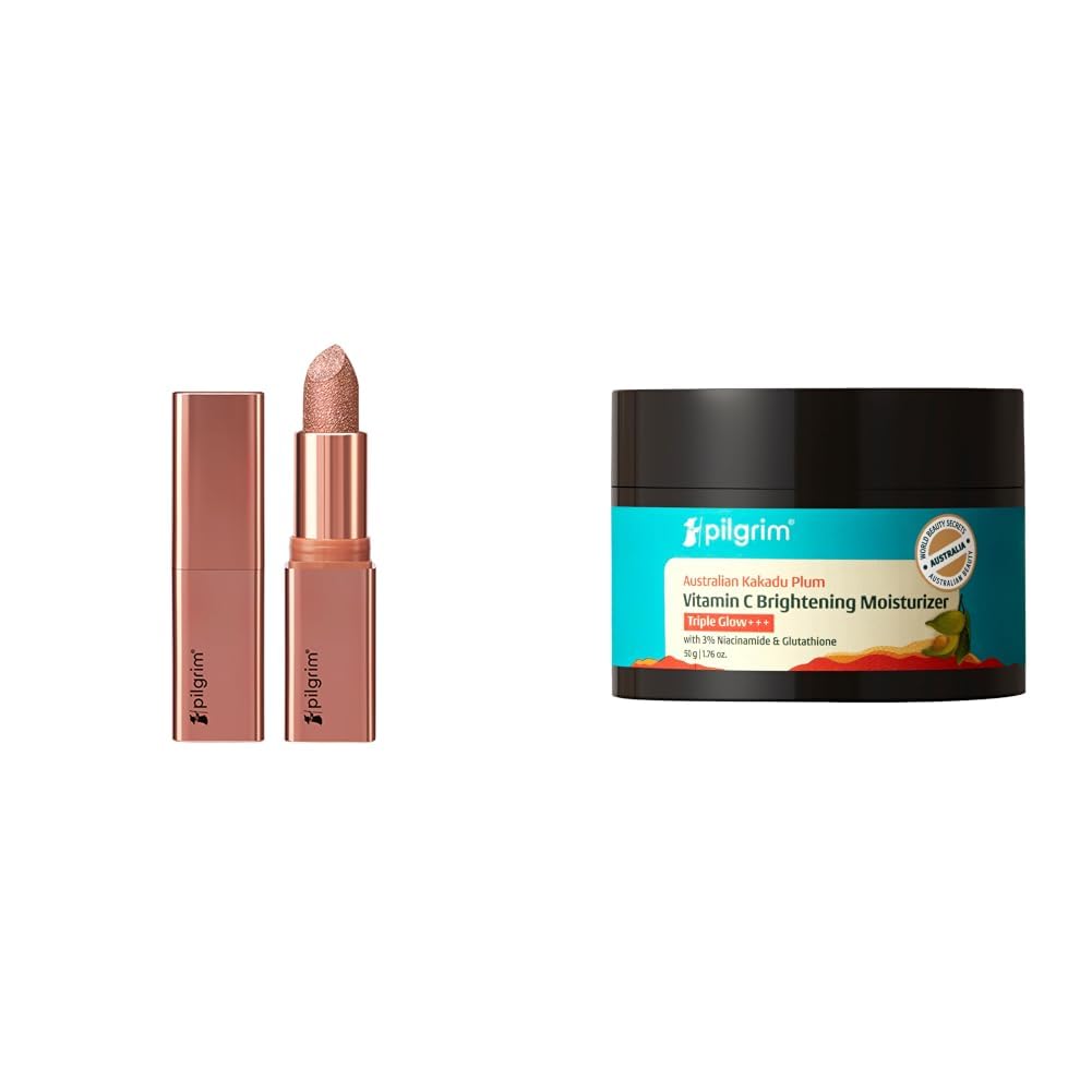 Pilgrim Glitter Lipstick For Women 4.2gm & Australian Kakadu Plum Vitamin C Face Moisturizer with Niacinamide for Glowing Skin 50 g-image-14