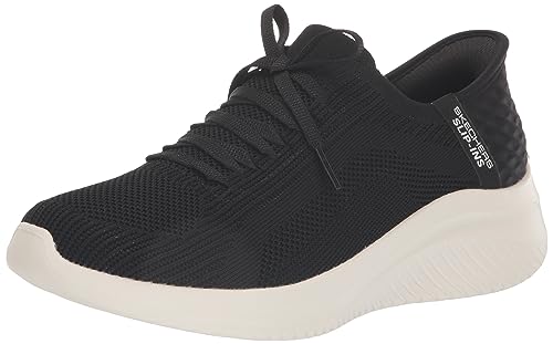 Skechers Hands Free Slip-ins Ultra Flex 3.0-Brilliant Path, Scarpe da Ginnastica Donna, Nero e Bianco, 37 EU Larga