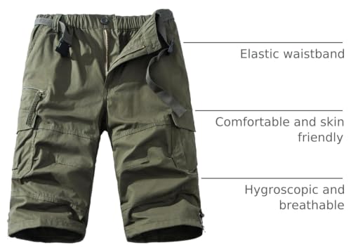 Image of Men's Cargo Shorts Relaxed Fit Mens Below the knee Cotton Hiking Shorts