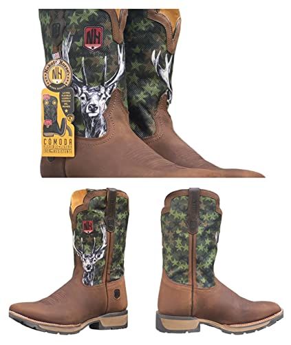 KING USA TEXAS Men's NK Hunter Shell Western Genuine Leather Square Toe Premium Boots for Hunt Rodeo Rancher Cowboy Work2