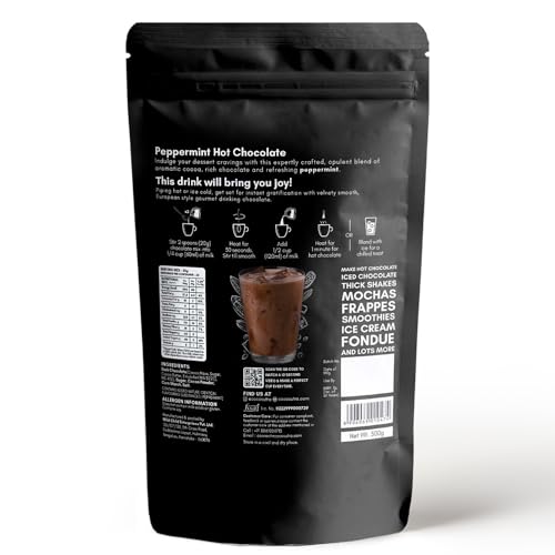 Image of COCOSUTRA Peppermint Hot Chocolate Mix | Enjoy hot or cold | 500 gm | 100% Natural & Vegan Drinking Chocolate | Serves 25 Cups