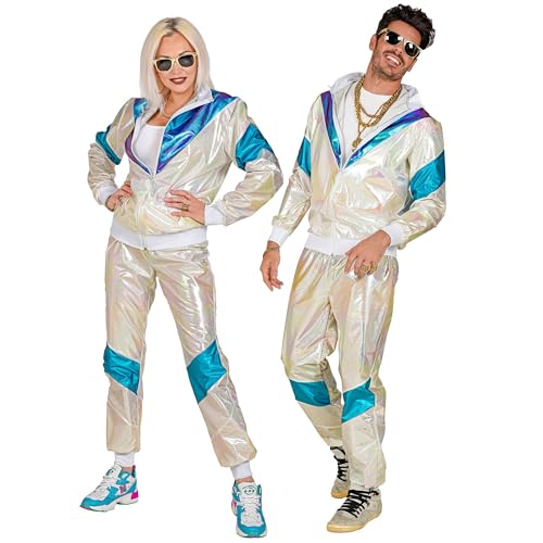 W WIDMANN MILANO Party Fashion - Disfarce de fato de treino, estilo retro, roupa dos anos 80, fato de treino para carnaval e festas