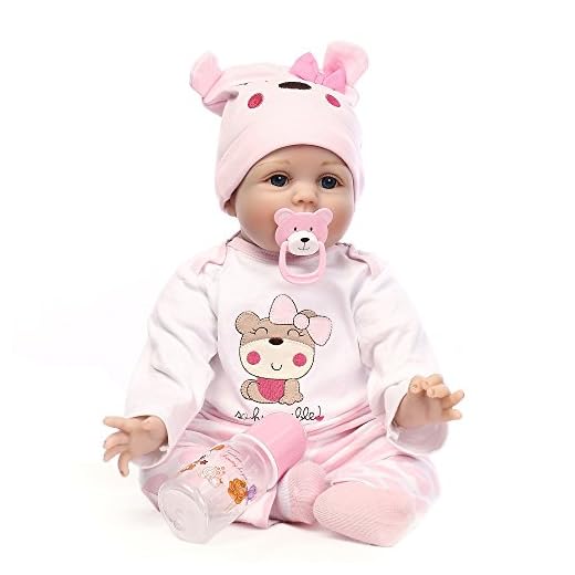 Minidiva Reborn Baby Dolls 22 inch,Quality Realistic Handmade Babies Dolls Girls Soft Vinyl Silicone Lifelike Kids Gifts / Toys Age 3+, EN71 Certification
