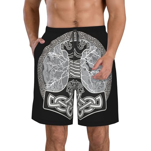 Pineapple Men'S Swim Shorts Beach Trunks Quick Dry Hawaiian Swimming Shorts with Pockets