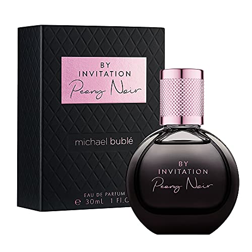 By Invitation Peony Noir from Michael Bublé Fragrances, 1 Fl Oz | Women’s Perfume | Black Coffee, Iris, Rose, Patchouli, Vanilla Perfume | Eau de Parfum | Gift for Women | Vegan & Cruelty Free