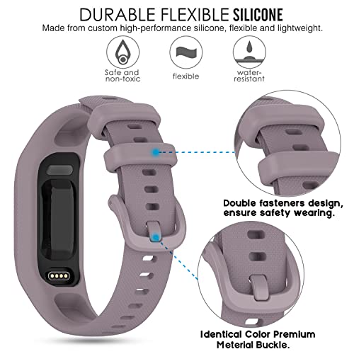 Image of 3PCS Soft Silicone Bands Compatible with Garmin Vivosmart 5 Straps Replacement Wristbands Bracelet Band Case Cover for Women Men, Small /Large Size