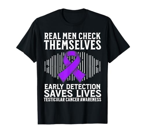 Testicular Cancer Awareness Gifts Purple Ribbon TC Warriors T-Shirt
