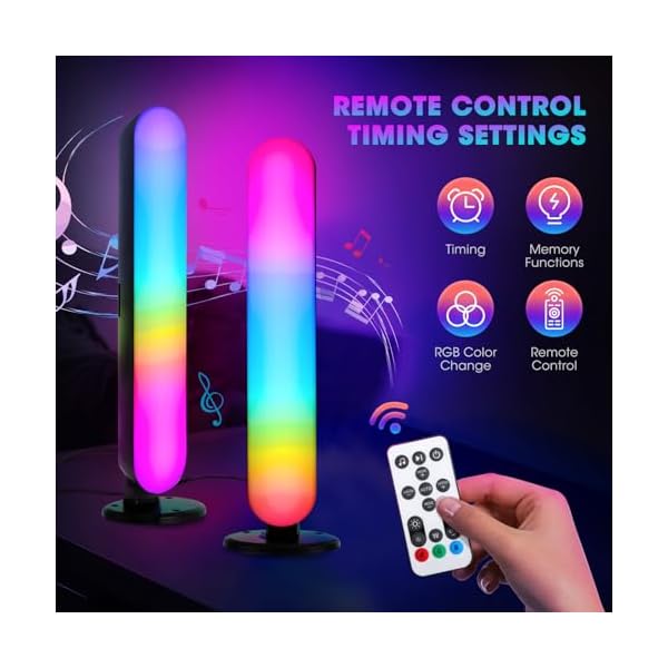 HuuppHip Smart LED Light Bar 2 Pack, RGB Smart Desk Lamp TV Backlight with Multiple Lighting Effects and Music Modes, Sync with Music, APP Remote Control Ambient Lighting Flow Light Bar for Gaming/TV/PC/Room [Energy Class E] - Image 7