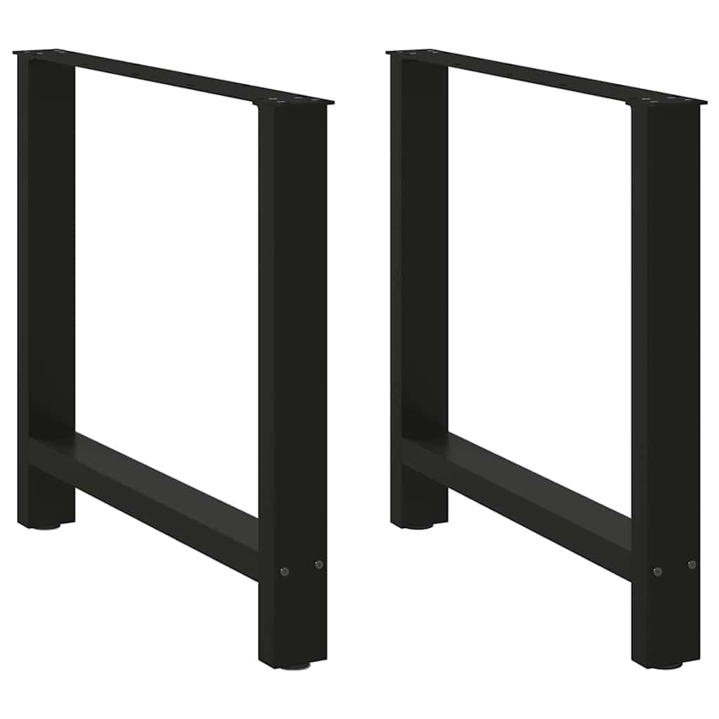 vidaXL Gambe per tavolo da pranzo nere 2 pz 70x(72-73) cm in acciaio