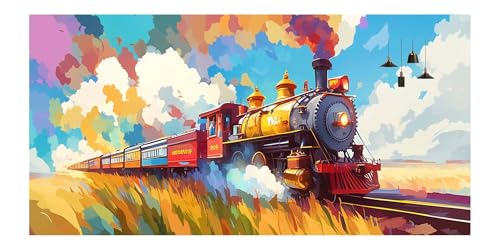 Tableau Strass Diamant Canevas Débutant Train 5D Point de Croix - 2