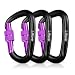 L-Rover The Best Ultra Sturdy Locking Carabiner Clips, Heavy Duty Caribeaners, x3/12kN/2645-pound Rating for Hammocks, Swing,Locking Dog Leash and Harness, Camping, Key Chains,Hiking & Utility